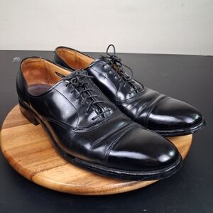 Mens Allen Edmonds Park Avenue Dress Shoes 9 aaa Black Cap Toe Oxford